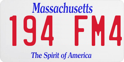 MA license plate 194FM4