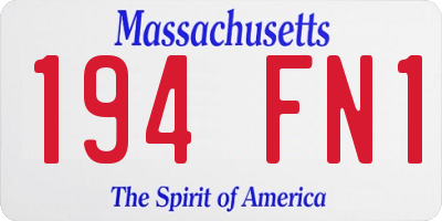 MA license plate 194FN1