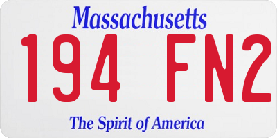 MA license plate 194FN2