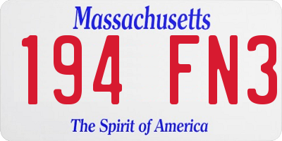 MA license plate 194FN3