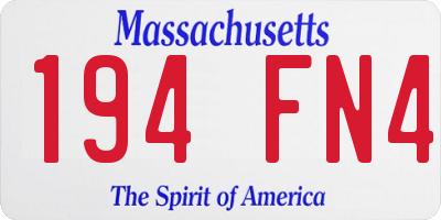 MA license plate 194FN4