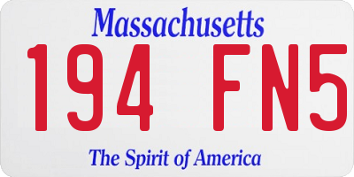 MA license plate 194FN5