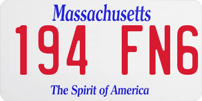 MA license plate 194FN6