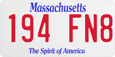 MA license plate 194FN8