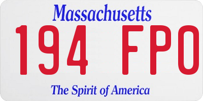 MA license plate 194FP0