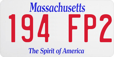 MA license plate 194FP2