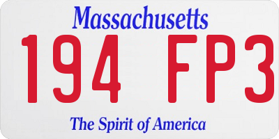 MA license plate 194FP3