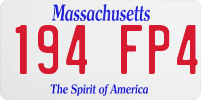 MA license plate 194FP4