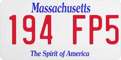 MA license plate 194FP5