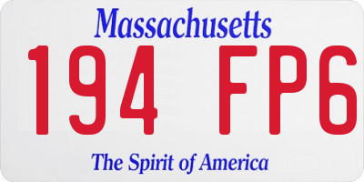 MA license plate 194FP6