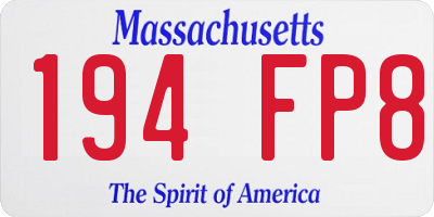 MA license plate 194FP8