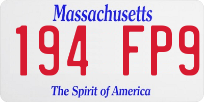 MA license plate 194FP9