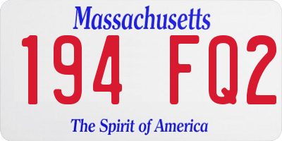 MA license plate 194FQ2