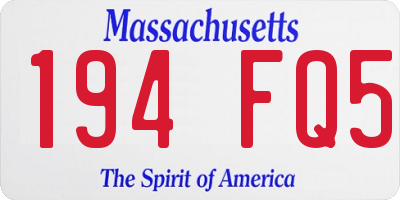 MA license plate 194FQ5