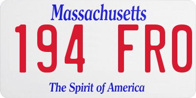 MA license plate 194FR0