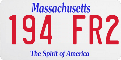 MA license plate 194FR2