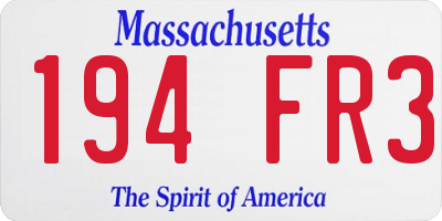 MA license plate 194FR3