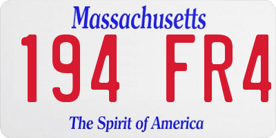 MA license plate 194FR4