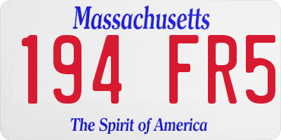MA license plate 194FR5