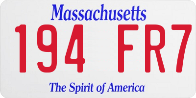MA license plate 194FR7