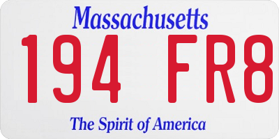 MA license plate 194FR8