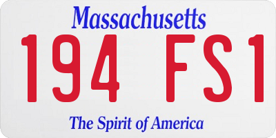 MA license plate 194FS1