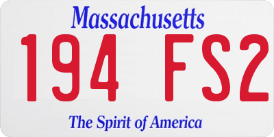 MA license plate 194FS2