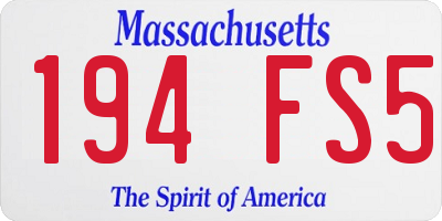 MA license plate 194FS5