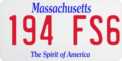 MA license plate 194FS6