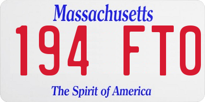 MA license plate 194FT0
