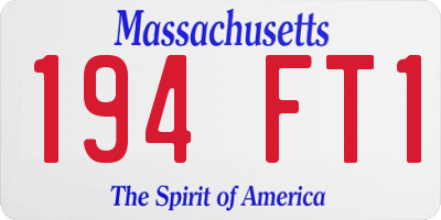 MA license plate 194FT1