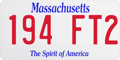 MA license plate 194FT2