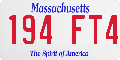 MA license plate 194FT4