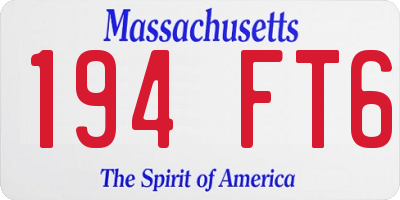 MA license plate 194FT6