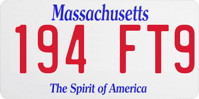 MA license plate 194FT9