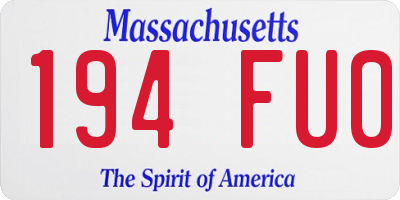 MA license plate 194FU0