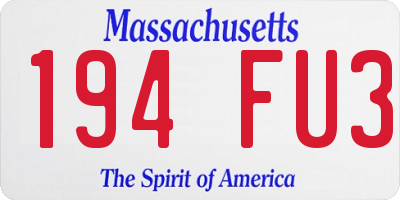MA license plate 194FU3