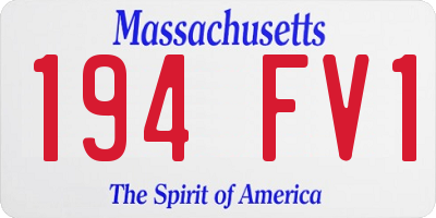 MA license plate 194FV1