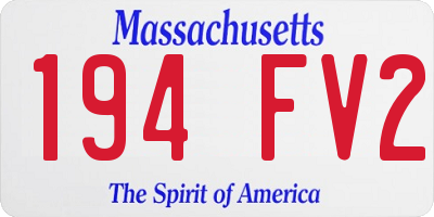 MA license plate 194FV2