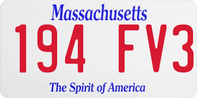 MA license plate 194FV3