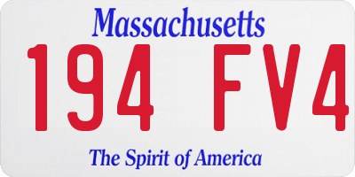 MA license plate 194FV4