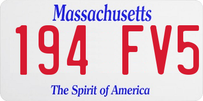 MA license plate 194FV5