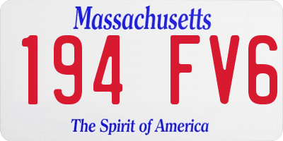 MA license plate 194FV6