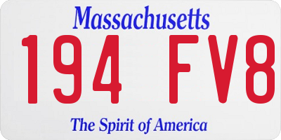 MA license plate 194FV8