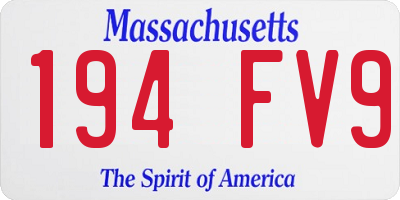 MA license plate 194FV9
