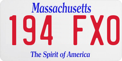 MA license plate 194FX0