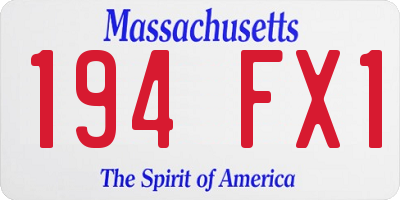 MA license plate 194FX1