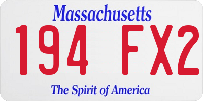 MA license plate 194FX2