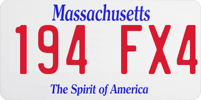 MA license plate 194FX4