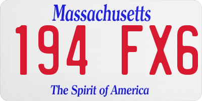 MA license plate 194FX6